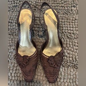 Liz Claiborne Brown Heeled Sandals